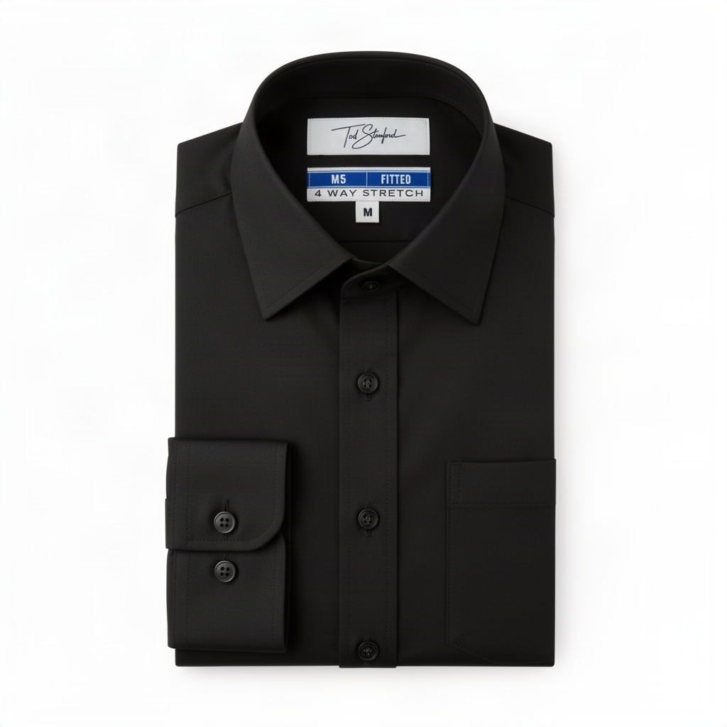 Metro Comfort-Stretch Dress Shirt (LDS-100S) — Black 401